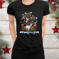Goat On Tree Funny Santa Goat Lover Christmas Shirt