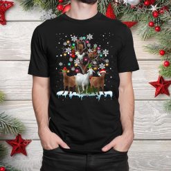 Goat On Tree Santa Goat Lover Christmas Shirt