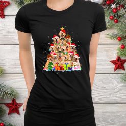 Golden Retriever Tree Dog Dad Mom Christmas Shirt