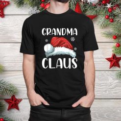 Grandma Claus Santa Hat Christmas Matching Family Pajama Shirt
