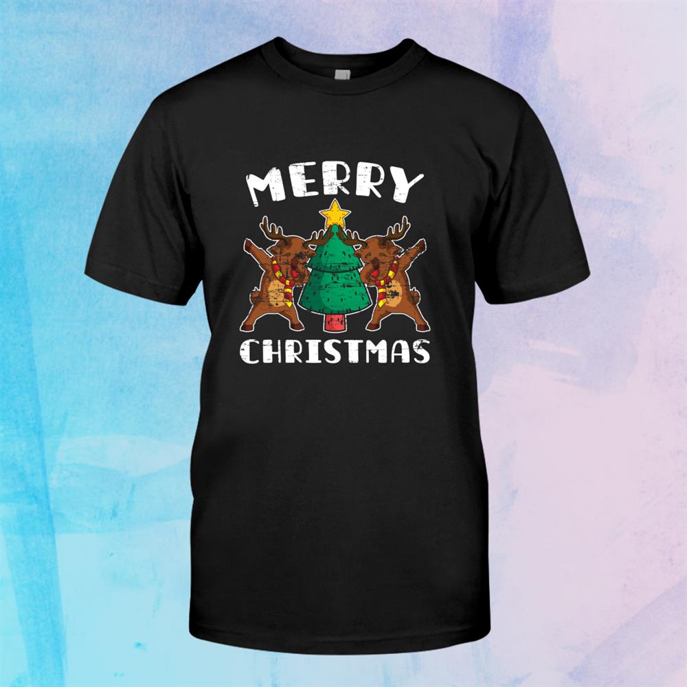 Merry Christmas Eve Dabbing Reindeer Long Sleeve Shirt