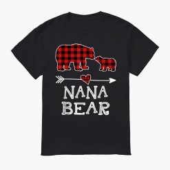 Nana Bear Christmas Pajama Red Plaid Buffalo Family Shirt