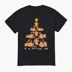Santa Poodle Christmas Tree Funny Poodle Christmas Light Shirt