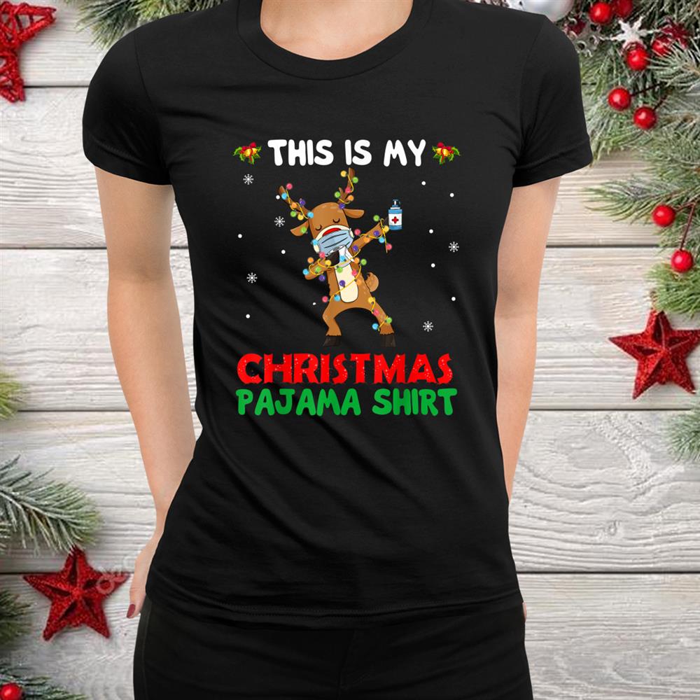 This Is My Christmas Pajama Shirt Reindeer Santa Lights Xmas Shirt