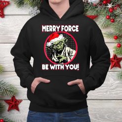 Yoda Merry Force Be With You Christmas Shirt